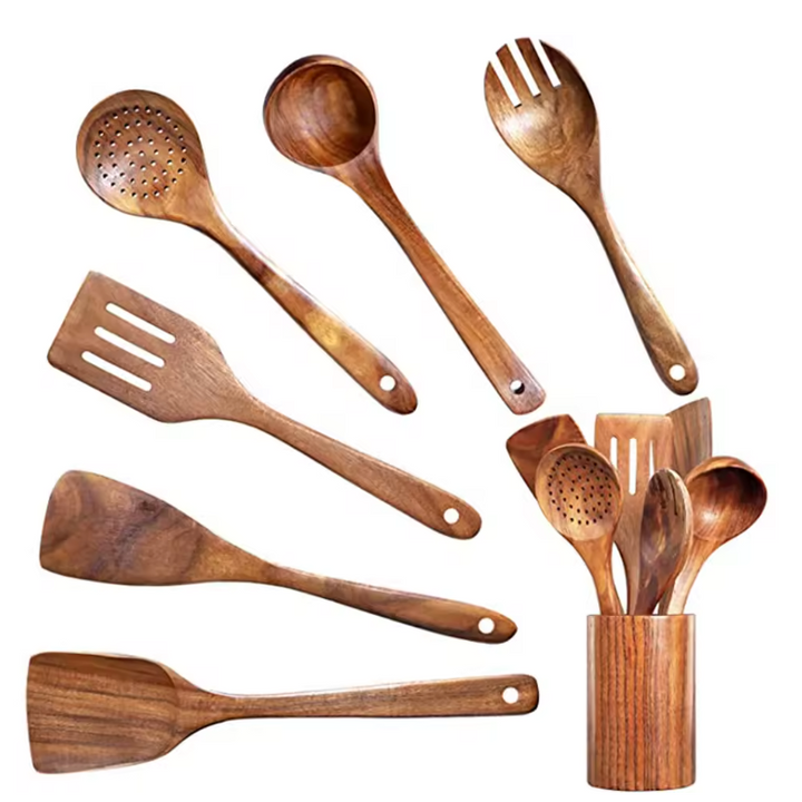 EcoWood – Luxurious cookware set made of wood with storage bucket Bowlift