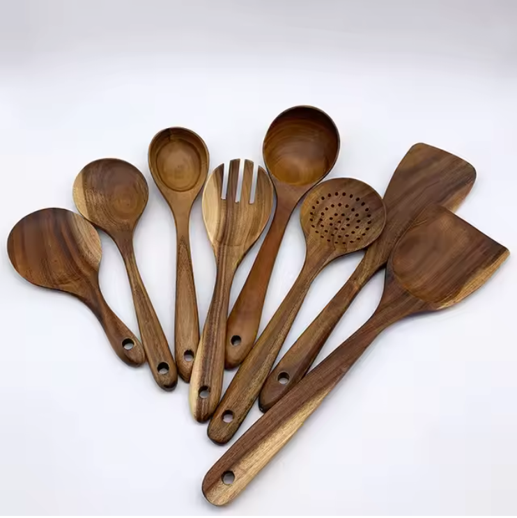 EcoWood – Luxurious cookware set made of wood with storage bucket Bowlift