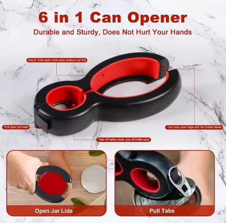 6-in-1 kitchen opener for bottles & jars | Bowlift