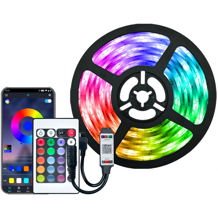 BowLift | LED Light Strips For Bedroom RGB 5050 Bluetooth Control Feet Supports Light Decor