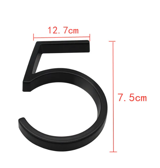 BowLift | House Numbers Modern Black Metal Floating Style