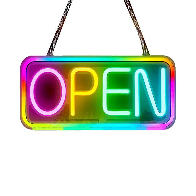 BowLift | LED Open Sign 16×8 inch Bright Neon Open Sign Color Changing & Scrolling and Flashing Modes for Bar Restaurant Storefront Window Decor