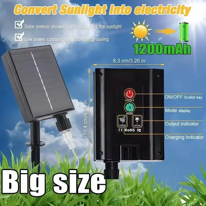BowLift | Lunaris Solar Fireworks Fairy Lights | 5×90 LEDs | 8 Modes & Remote Control | IP65 Waterproof | Garden, Terrace & Christmas