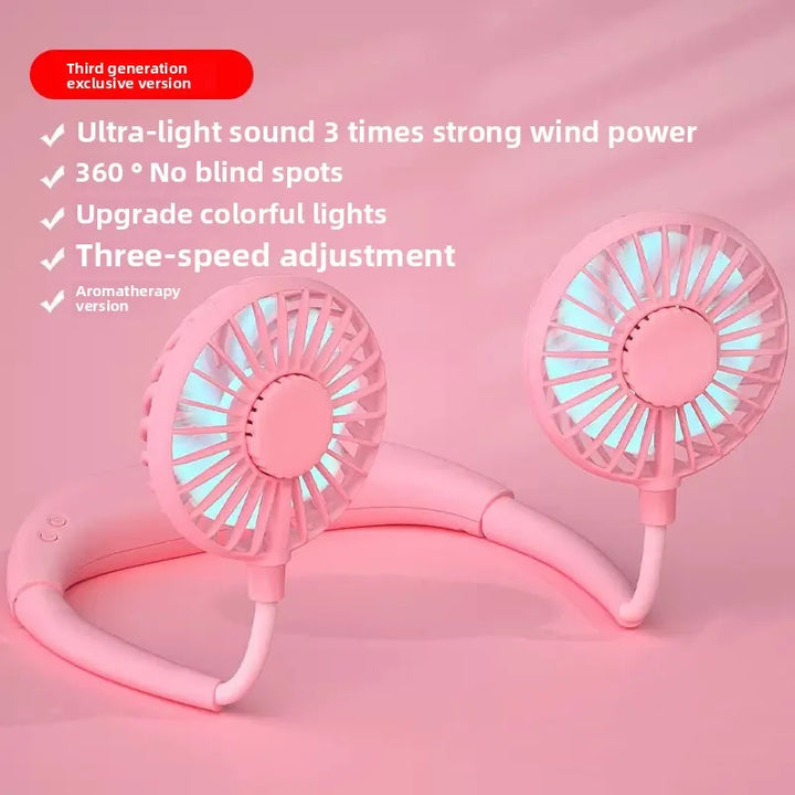 Adjustable Hands-Free Neck Cooling Fan | Bowlift