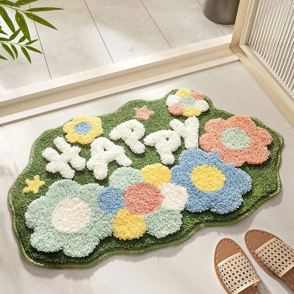 Flower Tufted Bath Mat | Bowlift