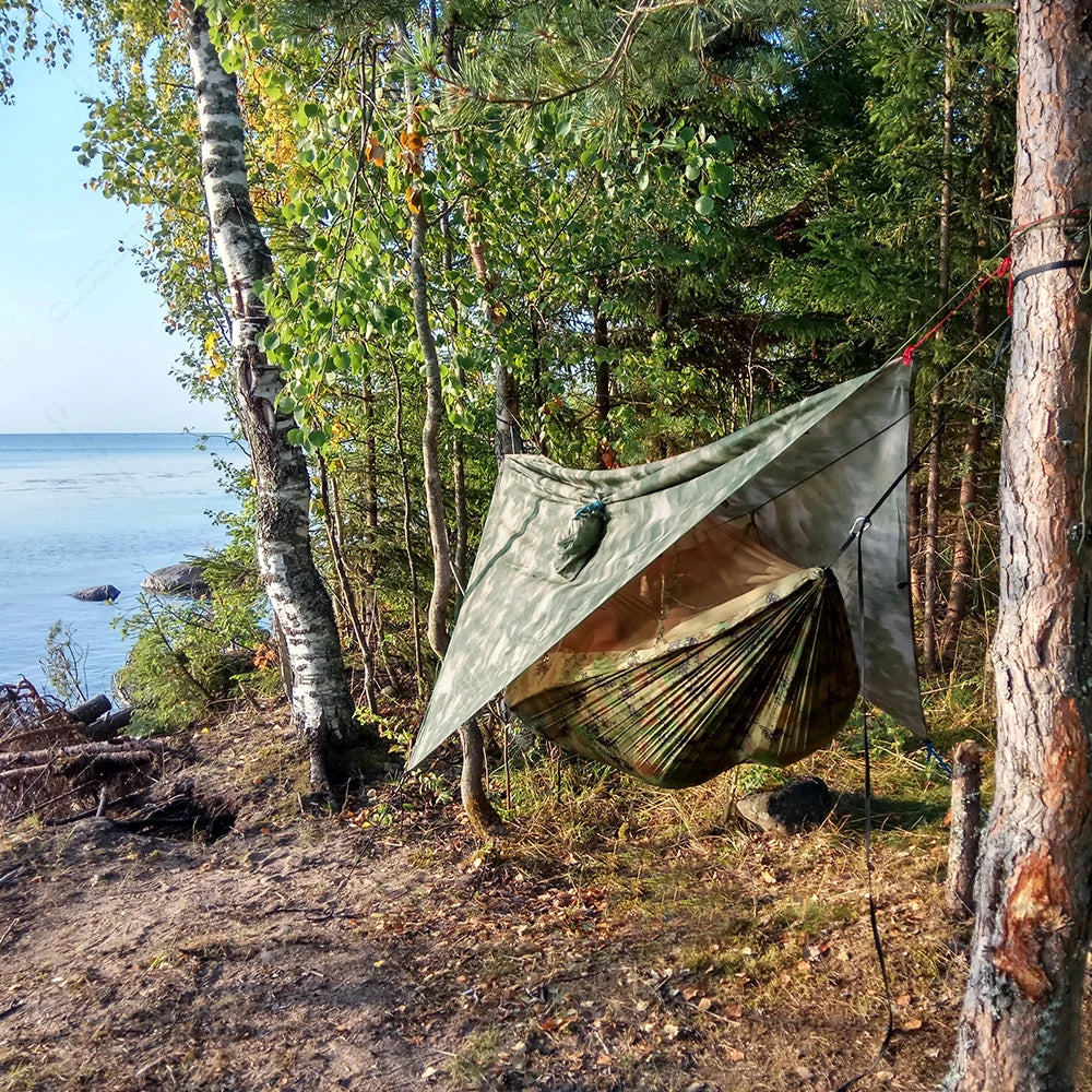BowLift | Nomaterra Hammock | With Mosquito Net & Tarp | Ultralight & Weatherproof | For Outdoor & Trekking