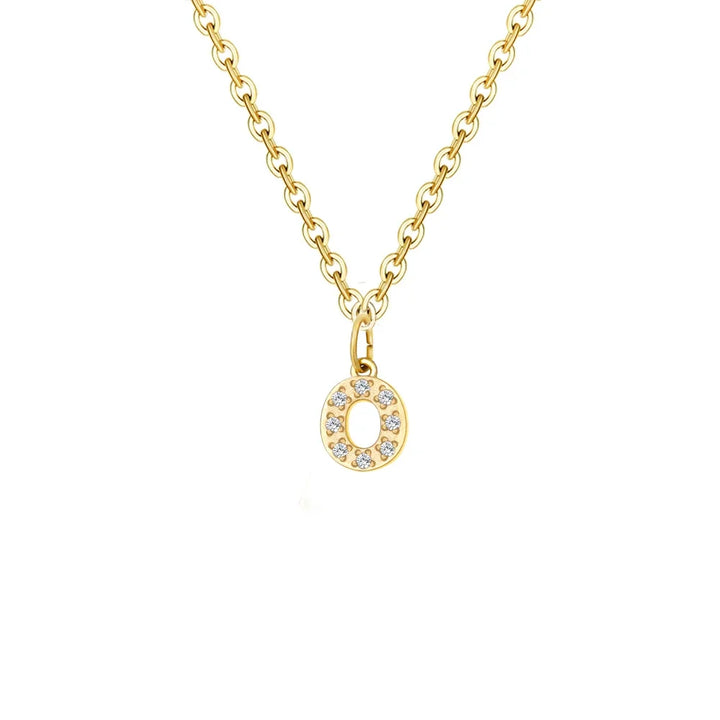 BowLift | Dainty Zircon Letter Initial, Number, Symbol Chain Necklace
