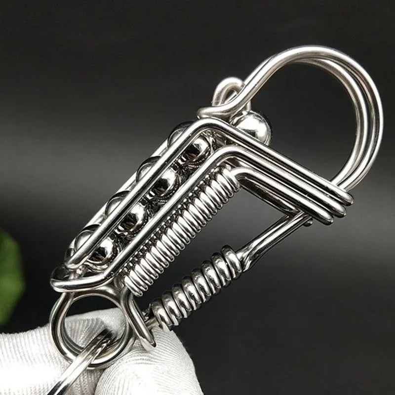 BowLift | Iron Weave Stainless Matte-Finish Keychain