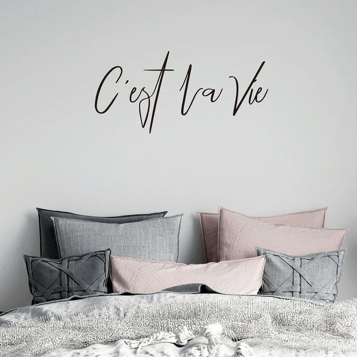 French Life Inspirational Quotation Wall Sticker Removable Peel and Stick Vinyl Wall Decal For Living Room Creative DIY Home Decor | Bowlift