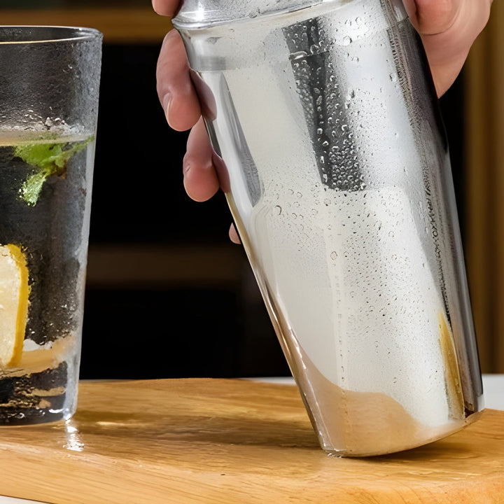 Cocktail shaker set made of stainless steel – 10-piece premium bartender set | Ideal for mixed drinks and parties | Bowlift