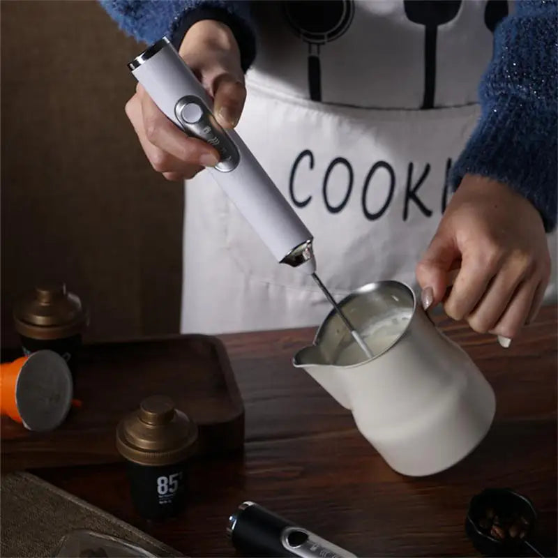 BowLift | CREMIX Electric Milk Frother & Mixer | 3 Speeds | Double Attachment Made of Stainless Steel | USB Charging