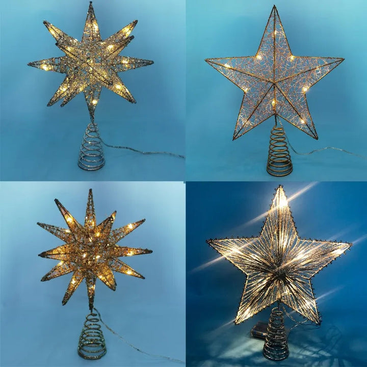 BowLift | TwinkleGlow - LED Star Tree Topper with Warm Light and Easy Setup