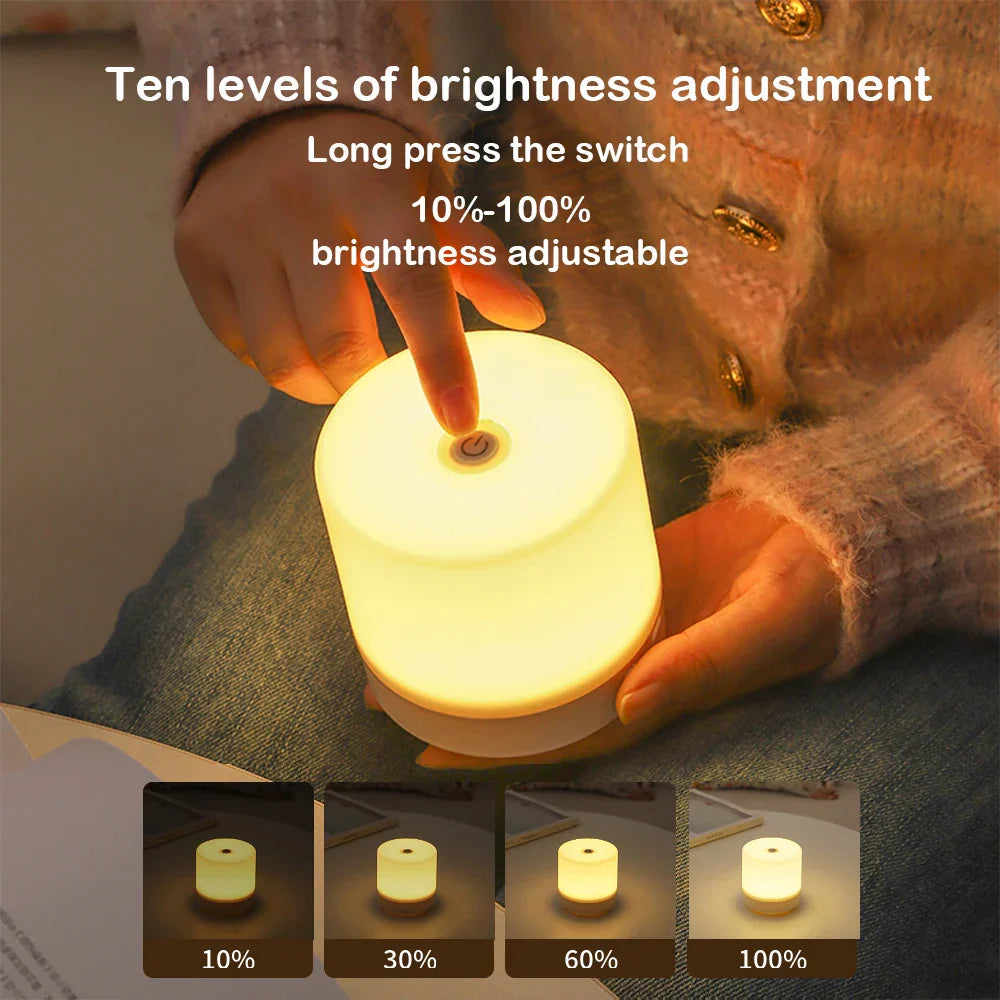 BowLift | Creative USB Nightstand Lamp - Touch-Dimming LED Night Light for Bedroom & Student Dormitory