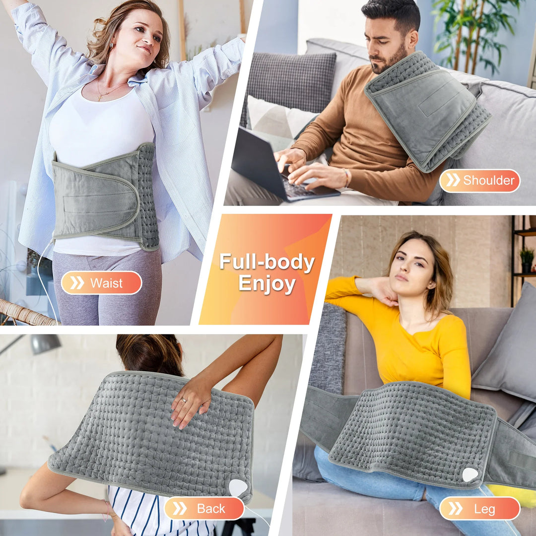 BowLift | ThermaEase Electric Heating Pad | Multifunctional Heating Belt for Back & Waist | 9 Temperature Levels & 4 Timer Options