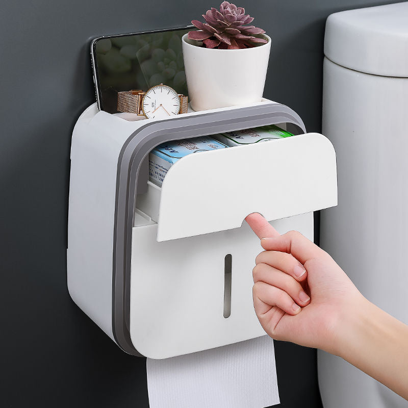 BowLift | Wall-Mounted Bathroom Organizer Tissue Box Holder