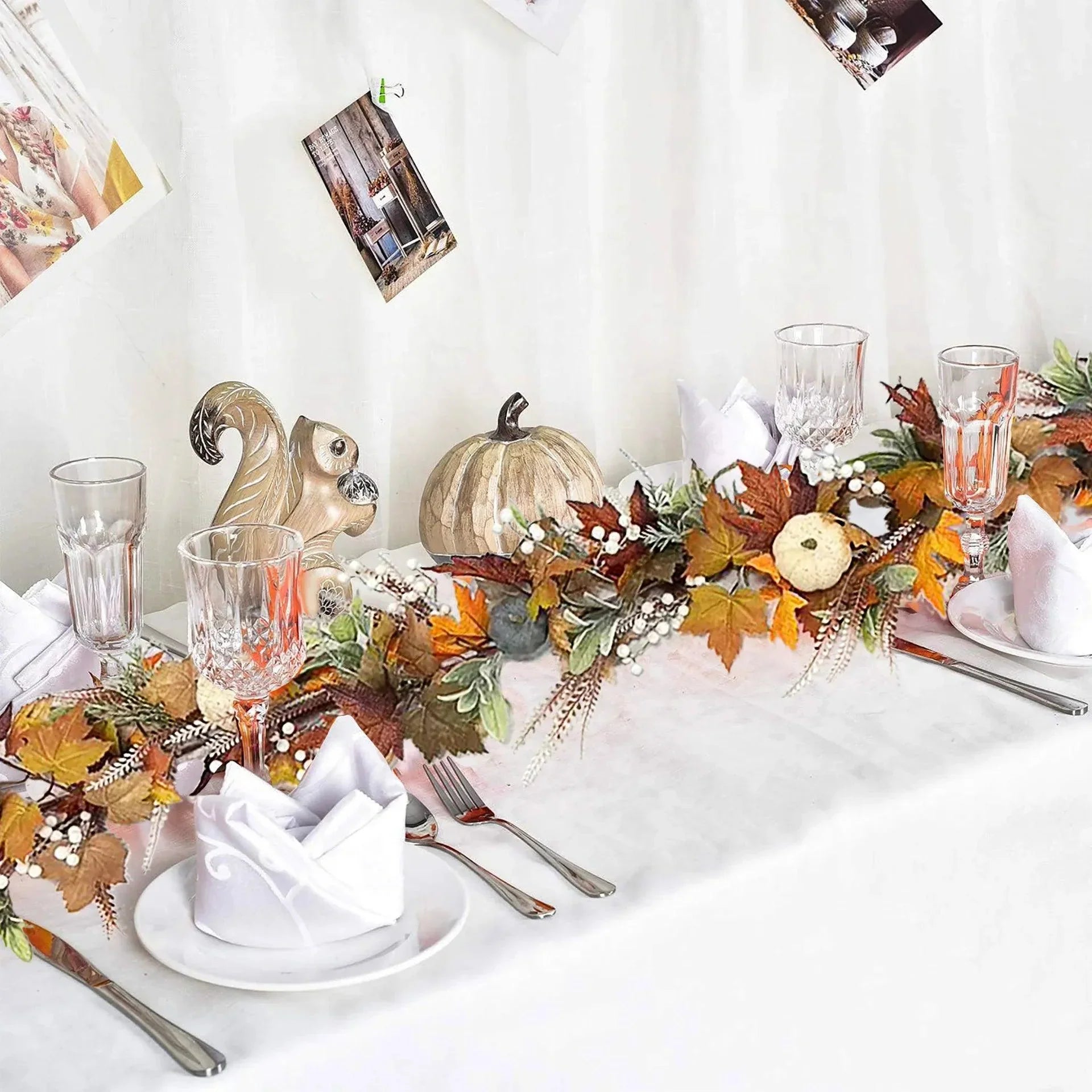 BowLift | AutumnPumpkin Autumn Wreath with Maple Leaves and Pumpkins – Front Door Decoration