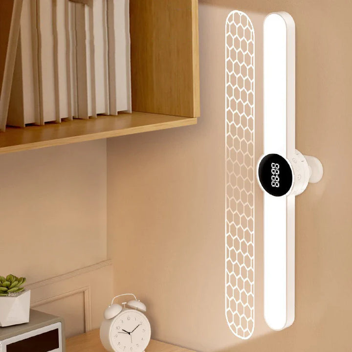 BowLift | LED Desk Lamp ClarioMag | With Clock & Alarm | Magnetic & USB Rechargeable | Steplessly Dimmable | 35 cm