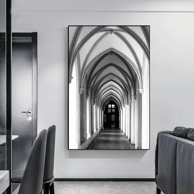 Minimalist Abstract Architectural Wall Art Fine Art Canvas Prints Posters Pictures For Modern Apartment Living Room Home Office Decor | Bowlift