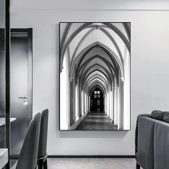 Minimalist Abstract Architectural Wall Art Fine Art Canvas Prints Posters Pictures For Modern Apartment Living Room Home Office Decor | Bowlift