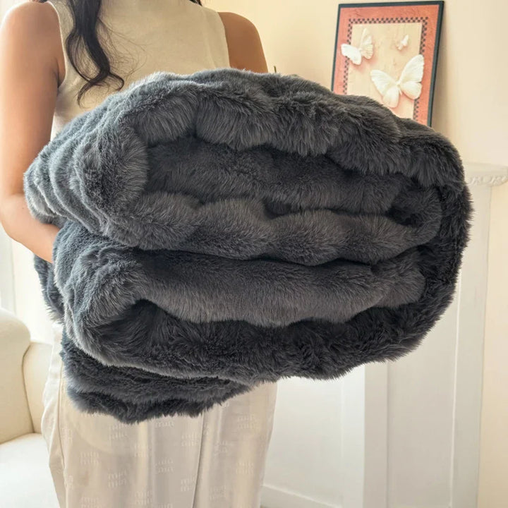 BowLift | CosyLuxe Plush Blanket Double Layer Extra Thick Soft Rabbit Fur Imitation Easy Care