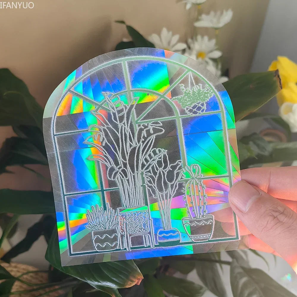 BowLift | SunGlow Window Sticker | 3D Rainbow Effect | Self-Adhesive & Reusable
