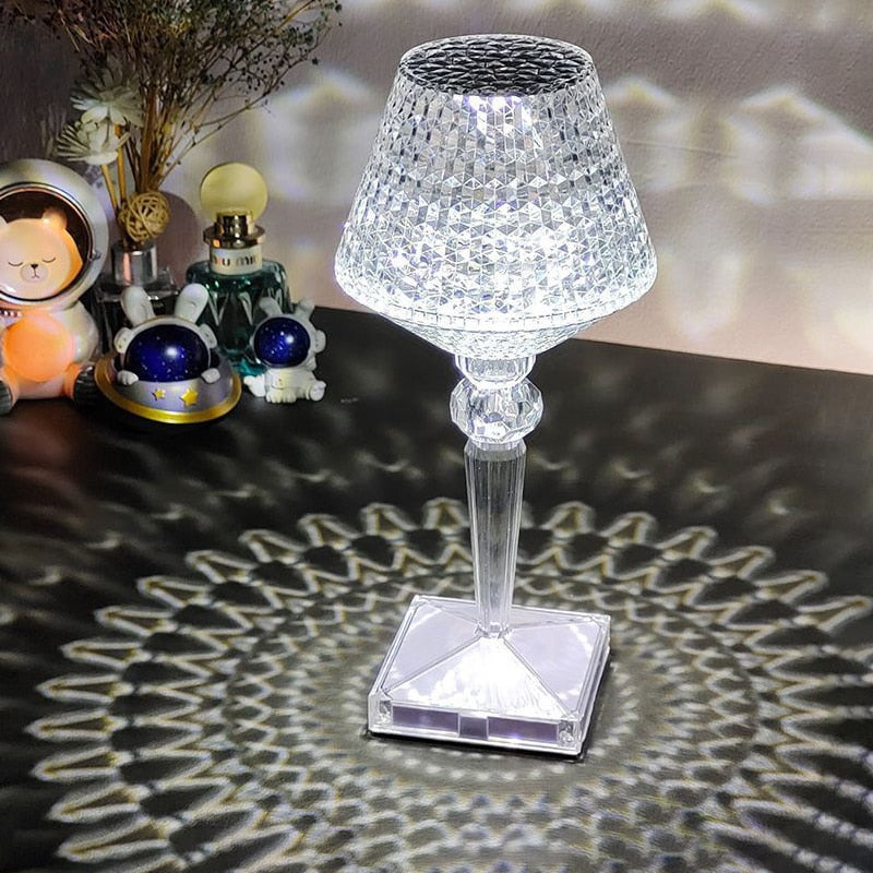 BowLift | Diamond Glow Rechargeable Crystal Table Lamp