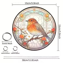 BowLift | Acrylic Sun Catcher LumoOwl | 15 cm Round | Owl Decor | Window & Wall Pendant | Gift Idea