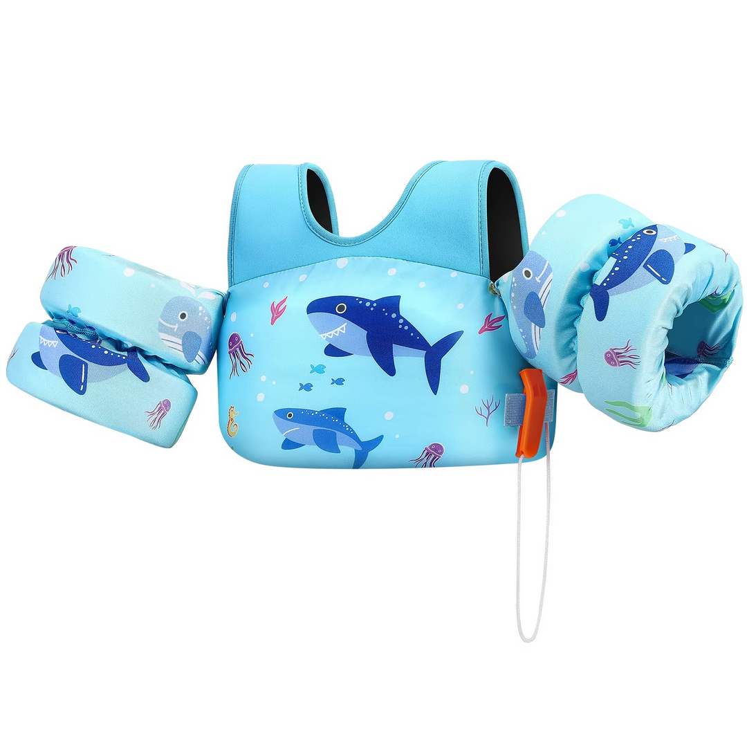 BowLift | Kids Foam Life Vest with Arm Floats and Safety Whistle for Swimming and Kayaking