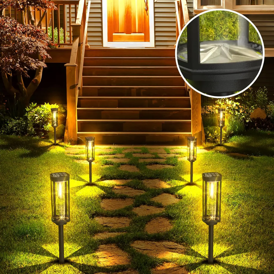 Solar garden lamp with warm LED light – Weatherproof aluminum design | Bowlift