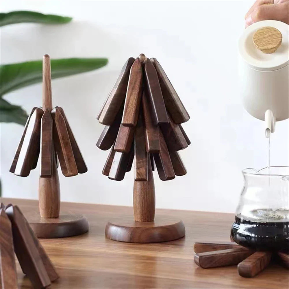BowLift | Walnut Coaster Set - Protect your surfaces with tree-shaped coasters