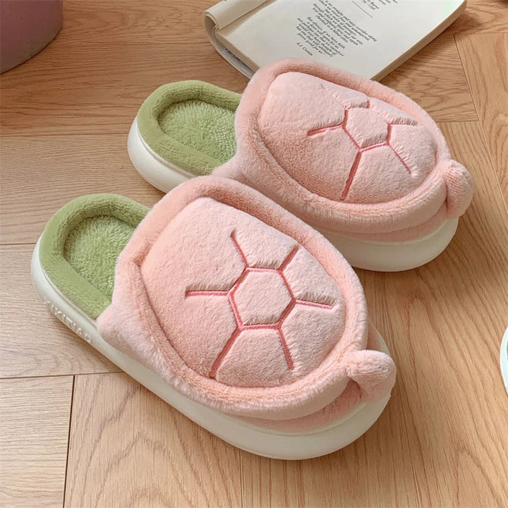 Cute Turtle Warm Plush Slippers