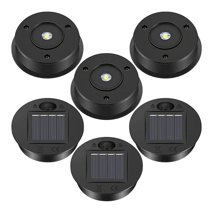 BowLift | Solaverna 6-piece set solar replacement lids for garden lanterns | Ø 7 cm | LED lights with solar panel | Waterproof & Automatic