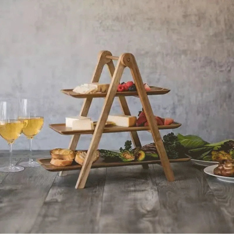 BowLift | NaturServe Wood Serving Tray | Decorative Fruit Tray & Snack Bowl | Perfect for Kitchen & Living Area | 30 × 20 × 3 cm