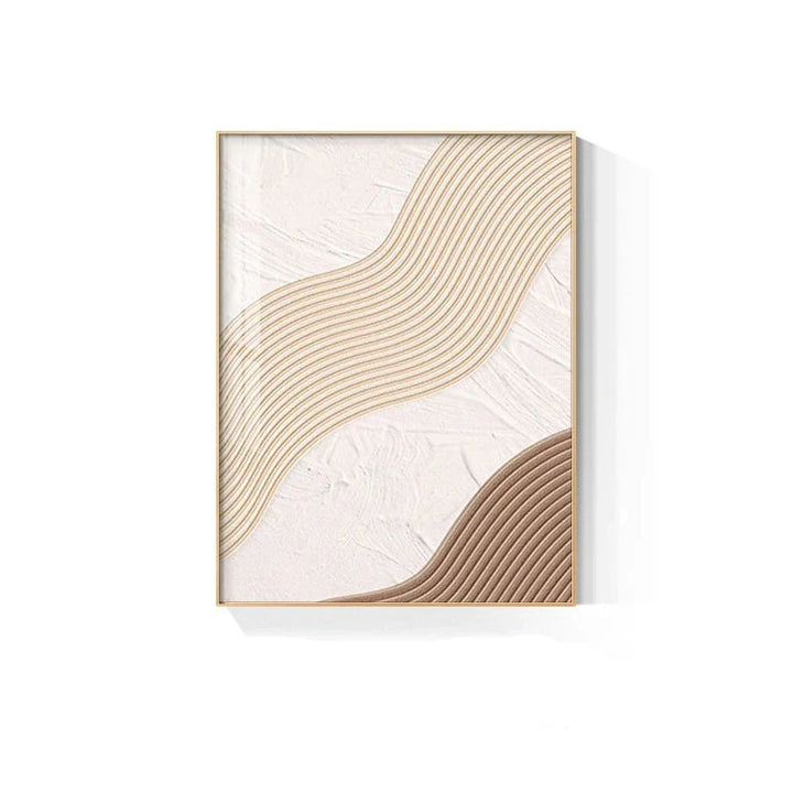 Modern Abstract Beige Geometric Lines Wall Art Fine Art Canvas Prints Pictures For Living Room Dining Room Home Office Decor | Bowlift