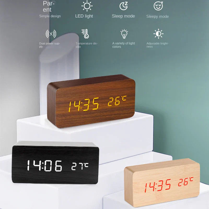 BowLift | Wood LED Smart Alarm Clock for Bedroom