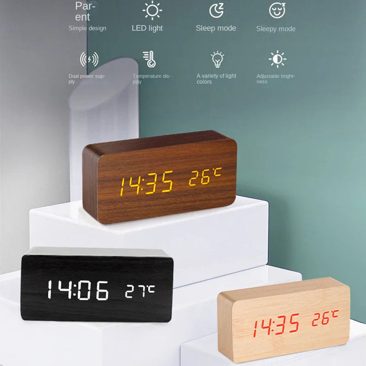 BowLift | Wood LED Smart Alarm Clock for Bedroom