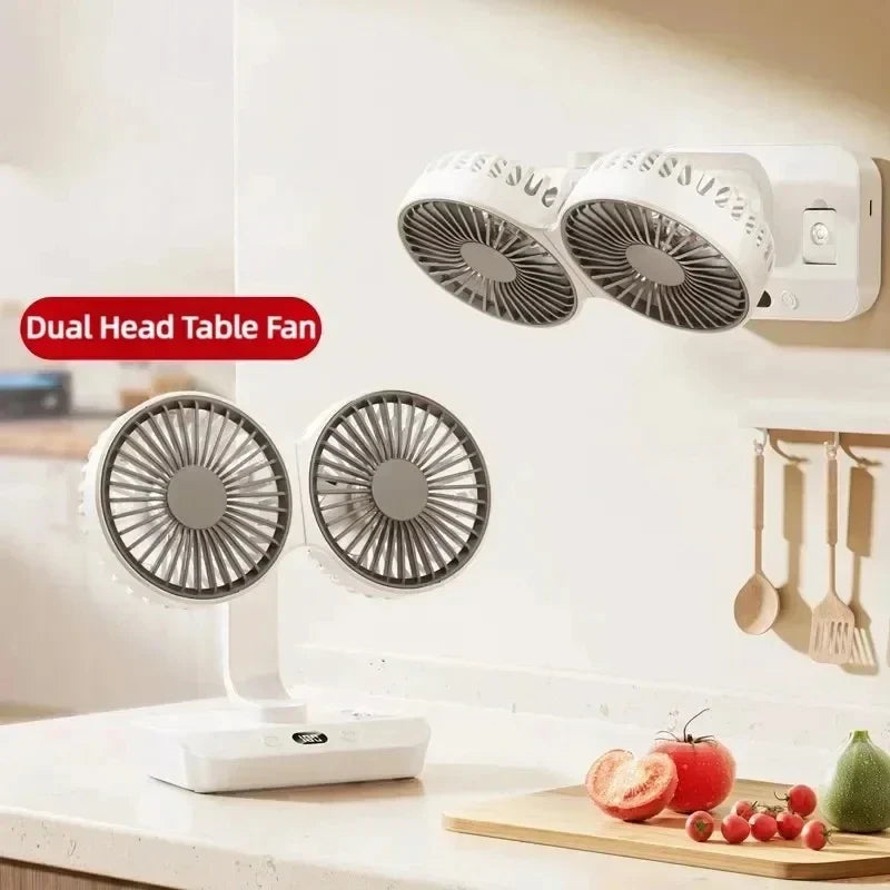 BowLift | Brisano Table Fan Cordless | 8000mAh Battery | 90° Adjustable & 4-Speed Wind | LED Display & USB Charging