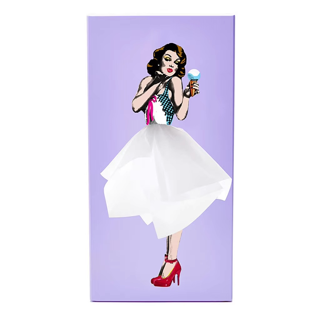 BowLift | Retro Rectangular Facial Tissue Box Case for Vanity, Countertop, or Nightstand