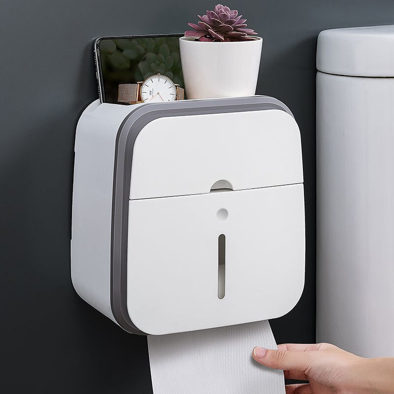 BowLift | Wall-Mounted Bathroom Organizer Tissue Box Holder
