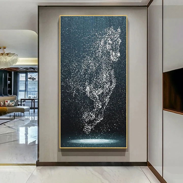 Minimalist Abstract Light Splash Horse Wall Art Fine Art Canvas Prints Equestrian Pictures For Modern Living Room Entranceway Foyer Art Decor | Bowlift