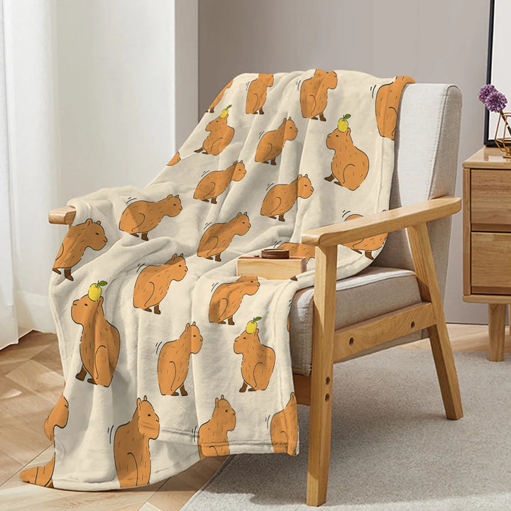 BowLift | CapyLoom Cozy Blanket | Fluffy Capybara Cozy Blanket | Soft Flannel Fleece Throw Blanket | Sofa & Bed Cover in 3 Sizes
