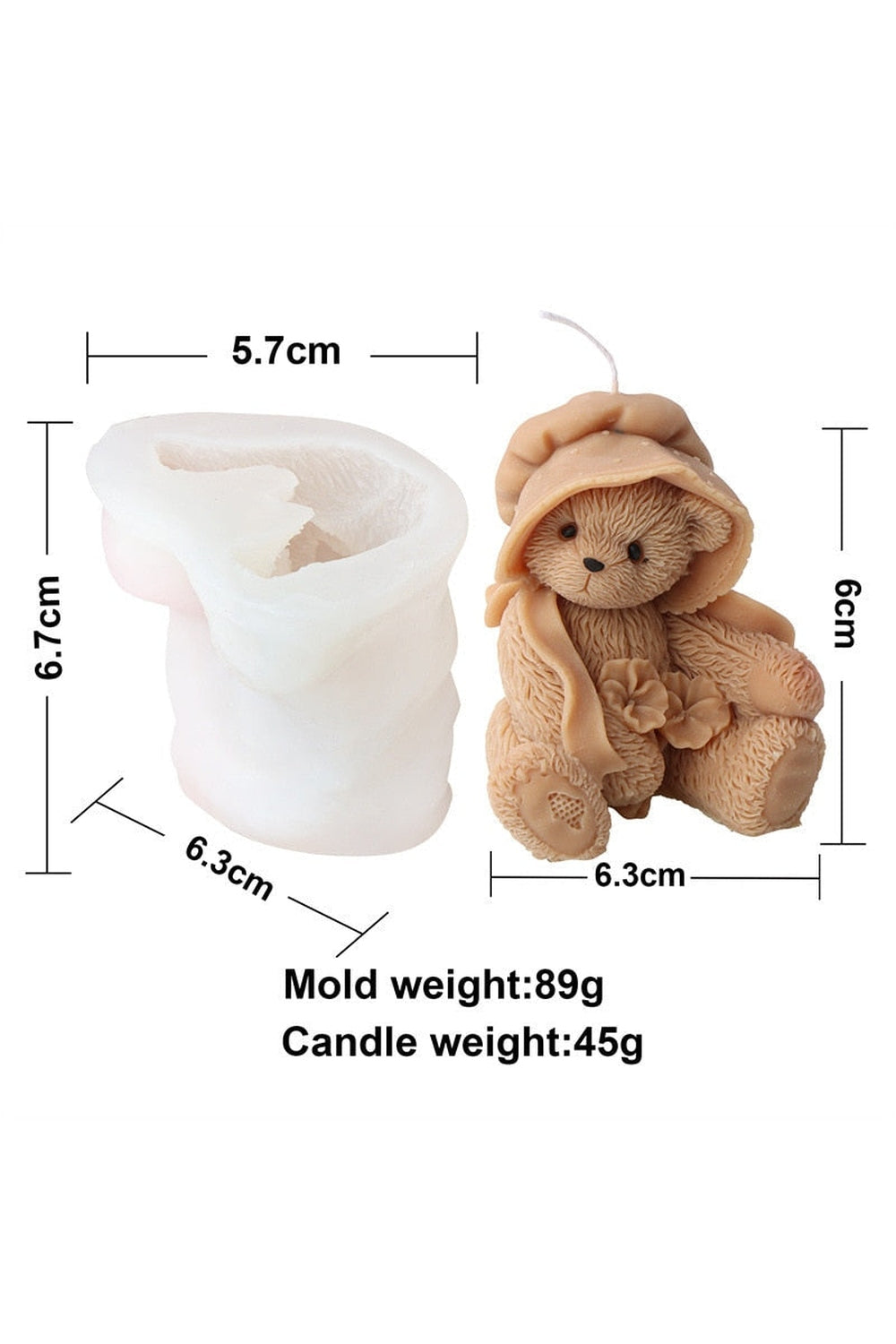 Bear Gypsum Candle Mold | Bowlift