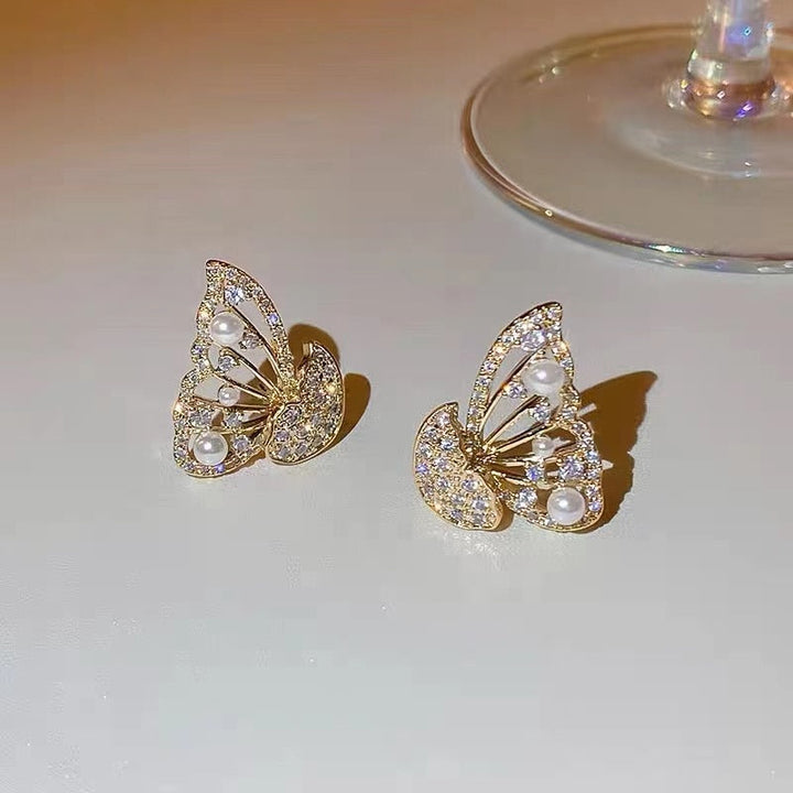 BowLift | Shiny Zircon Korean Style Butterfly Chic Earrings