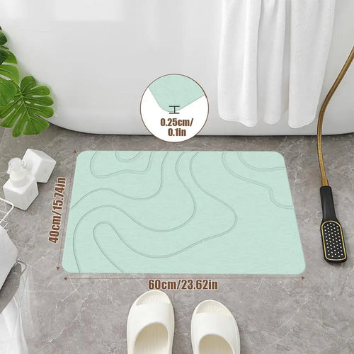 BowLift | Drysera Bath Mat | Bath Mat Stone Look | Quick Drying & Non-Slip | 40 × 60 cm | Diatomite & Rubber
