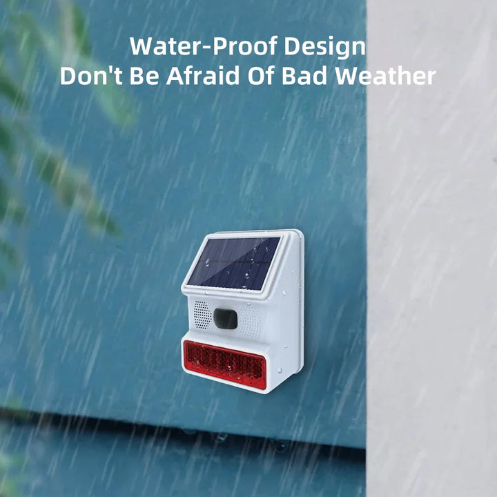 BowLift | Solar-External Siren Securon 433S | 433 MHz Wireless Alarm Module with Light & Sound | For GSM/WiFi Alarm Systems | Solar Powered & Weatherproof