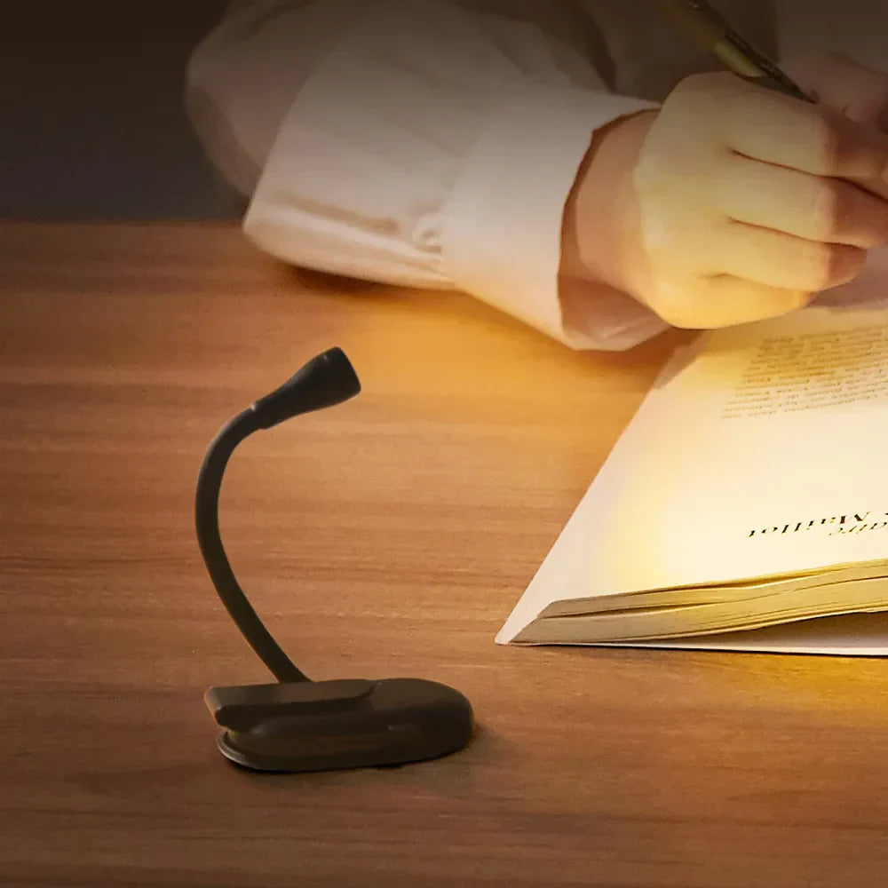 BowLift | Mini Book Light - Portable Clip-On Night Light with USB Charging, Dimmable LED for Bedroom, Eye Protection, and Camping - 360° Flip Clip Book Lamp