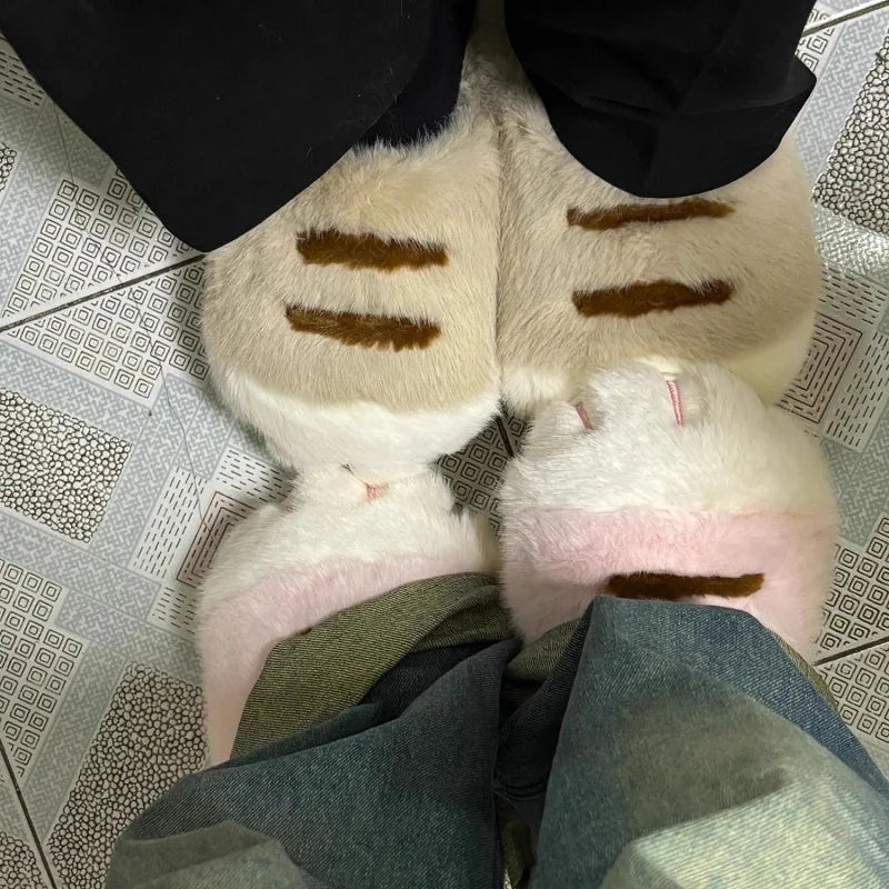 BowLift | Miuvela | Cat Paw Slippers Women | Fluffy & Warm | Non-slip & Comfortable | Funny Cat Slippers for Home & Garden