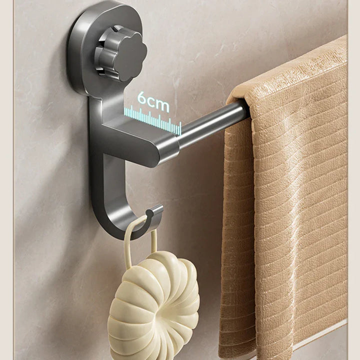 MagnaGrip Power Suction Cup Towel Holder – Black self-adhesive towel holder without drilling Bowlift