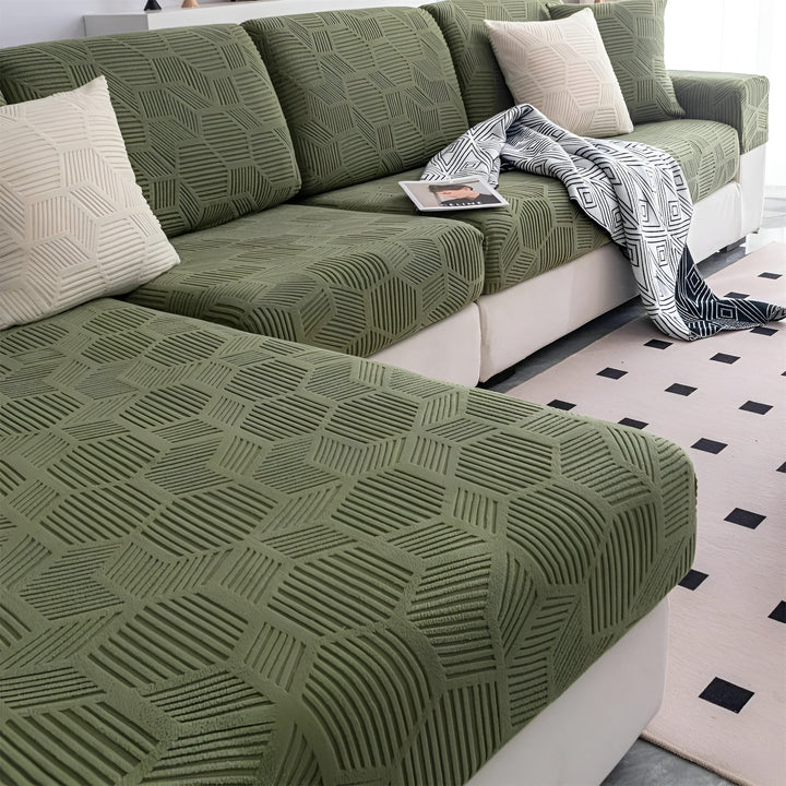 Jacquard Sofa Cover with Geometric Pattern – Soft & Pet-Friendly | Perfect for Protection and Cozy Living Spaces | Bowlift