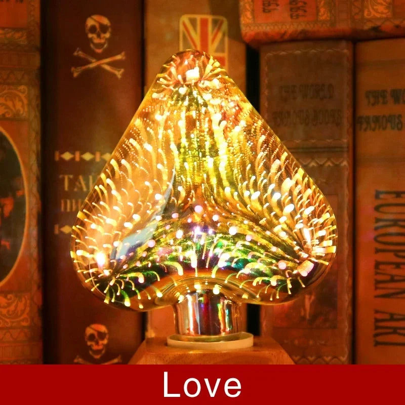 BowLift | 3D LED Bulb | Vintage Firework Effect Lamp with E27 Socket | 6W 85–265V | Decor, Party & Christmas Lighting | Auravia